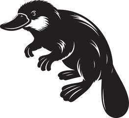 Platypus Silhouette isolated on white background Minimalist Platypus vector shape icon