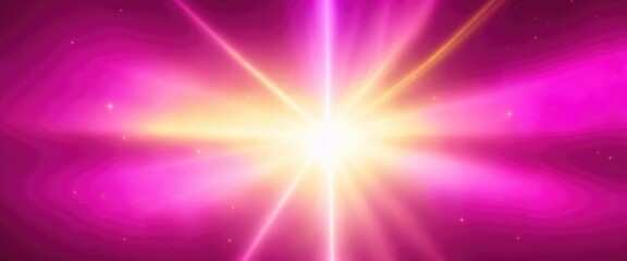 Fototapeta premium Pink light burst with the color of yellow, golden sparkling abstract beautiful rays of lights on dark background