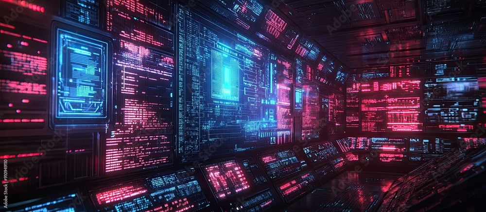 Poster ai rendered no signal text display with screen effects and technological glitches