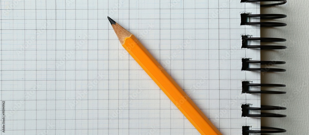 Fototapete A focused view of a spiral notepad with a blank space for writing or drawing suitable for a copy space image