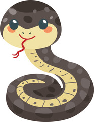 Fototapeta premium 巳年の黒い蛇のイラスト