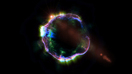 energy sector.Futuristic magical plasma circle  glows in space.
