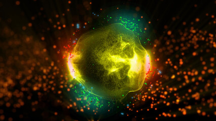 energy sector.Futuristic magical plasma circle  glows in space.
