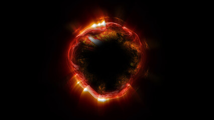 energy sector.Futuristic magical plasma circle  glows in space.
