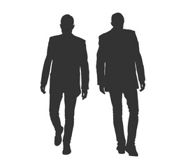 Silhouette of Businessman in Suit Walking. Business people and concepts vector art