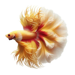 Fototapeta premium Delicate Yellow Betta Fish with Red Tips