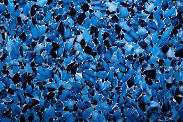Obraz premium Processed collage of navy blue terrazzo floor surface texture. Background for banner, backdrop