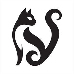 The Elegant Cat Silhouette Vector Illustration design