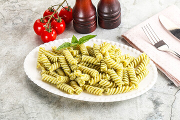 Italian pasta with basil pesto