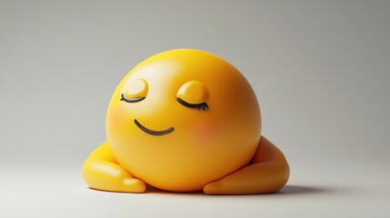 Fototapeta premium Emoji of Yellow glossy 3d emotions face with Joy, happy and fun,sad,laugh,sleep,in love,Yellow balls with faces with different moods, Emotion expression, Vector illustration.