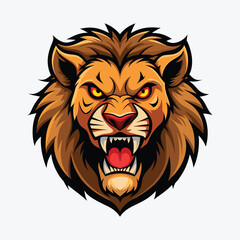 Fototapeta premium Roaring lion vector illustration
