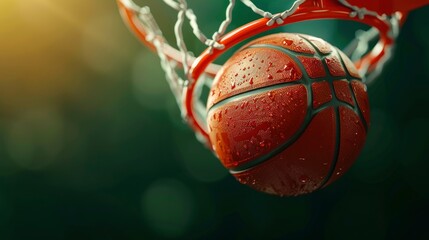 A Basketball Ball Falling Through The Net, Capturing The Perfect Shot, Wallpaper Pictures, Background Hd