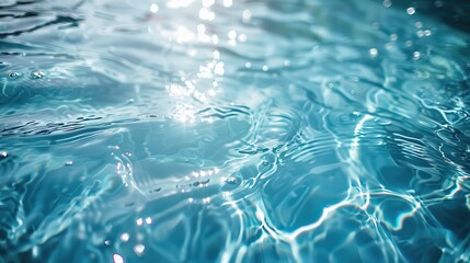 Abstract closeup of sunlight reflecting on tranquil blue water surface