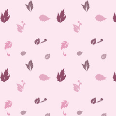 Seamless pattern, leaves, maple leaves, ornament, texture, contours