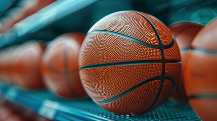 A Basketball Ball On The Shelf In A Store, Close-Up, Ready For Purchase, Wallpaper Pictures, Background Hd