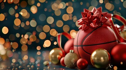 A Basketball Christmas Ball, Adding A Festive Touch, Wallpaper Pictures, Background Hd