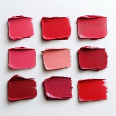 Colored lipstick smears isolated on a white background