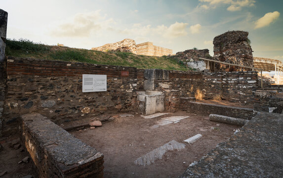 A paint shop in the ancient city  of Artemis at Sardis. The city of Sard, capital of the Lydians. UNESCO World Heritage Tentative List. Famous ancient cities of Turkey.