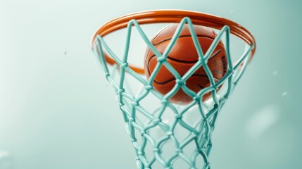 A Basketball Falling Into The Net On A Hoop, Isolated On A White Background, Capturing The Scoring Moment, Wallpaper Pictures, Background Hd