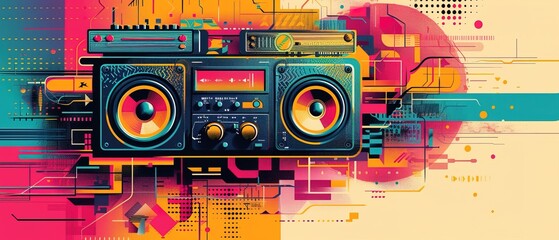 Obraz premium world radio day poster design abstract illustration