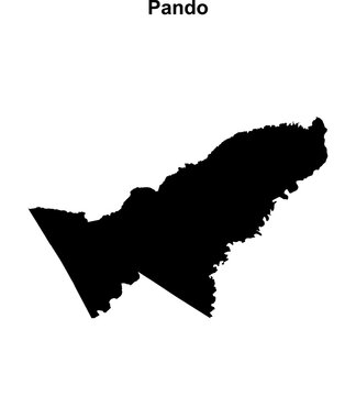Pando department blank outline map