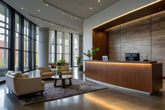 Cozy and modernized lobby of an office