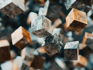 Floating Metal Cubes