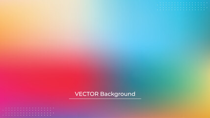 Smooth and blurry colorful gradient mesh background. Modern bright rainbow colors. Easy editable soft colored vector banner template. Premium quality