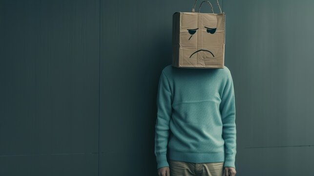 The person with sad box head