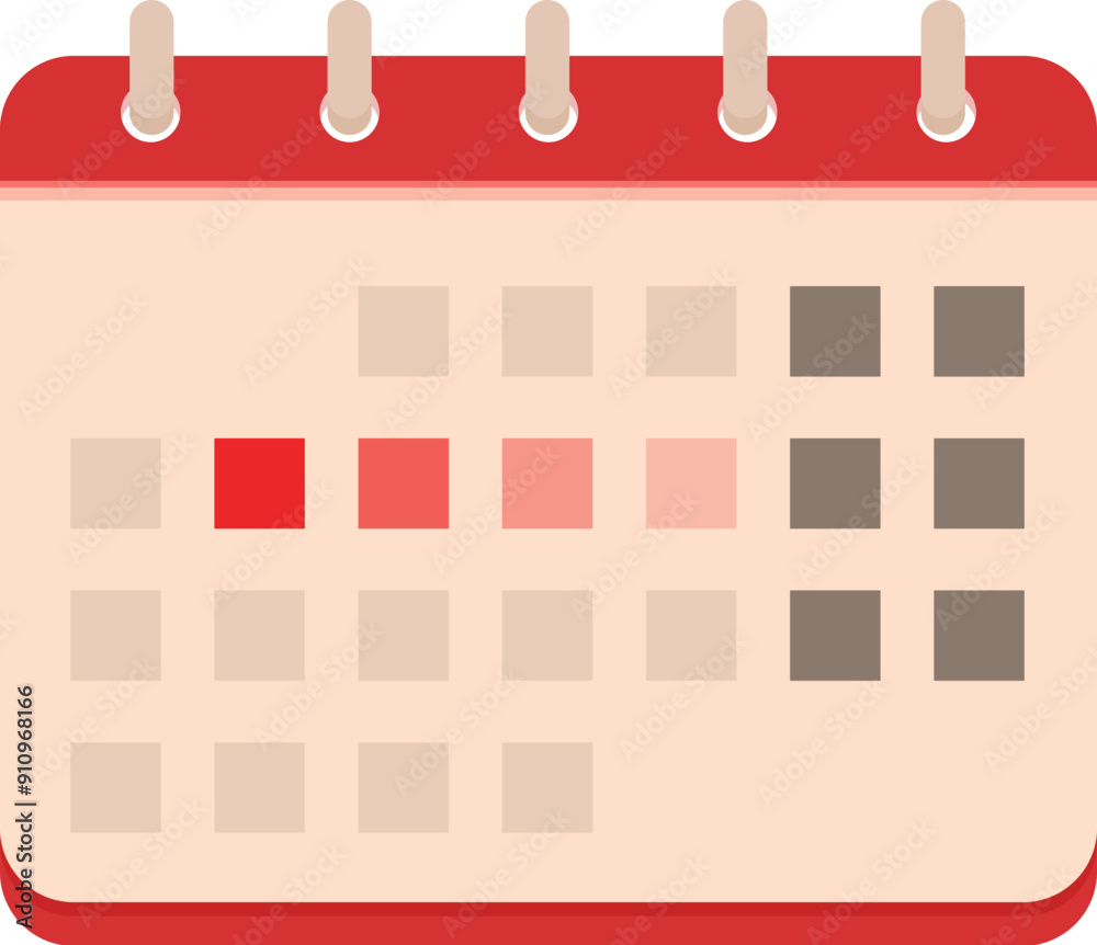 Poster calendar is open, showing important dates highlighted in red