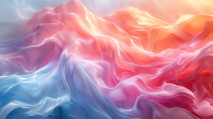 Obraz premium fluid and vibrant organic shapes in pastel colors, featuring smooth and flowing patterns that create a serene and elegant visual experience