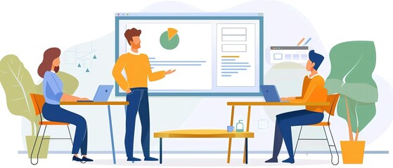 passionate business coach conducting an interactive coaching session