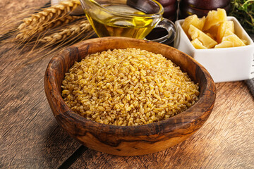 Dry wheat bulgur fow cooking