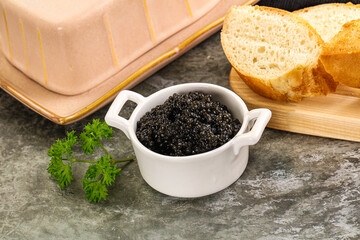 Luxury delicous strugeon black caviar