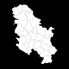 Obraz premium Serbia map with administrative districts without Kosovo. Vector illustration.