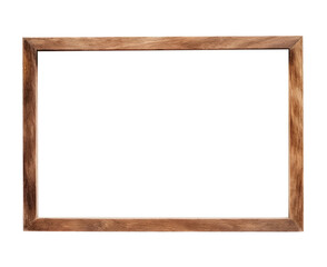 A simple wooden picture frame isolated on an isolated background.