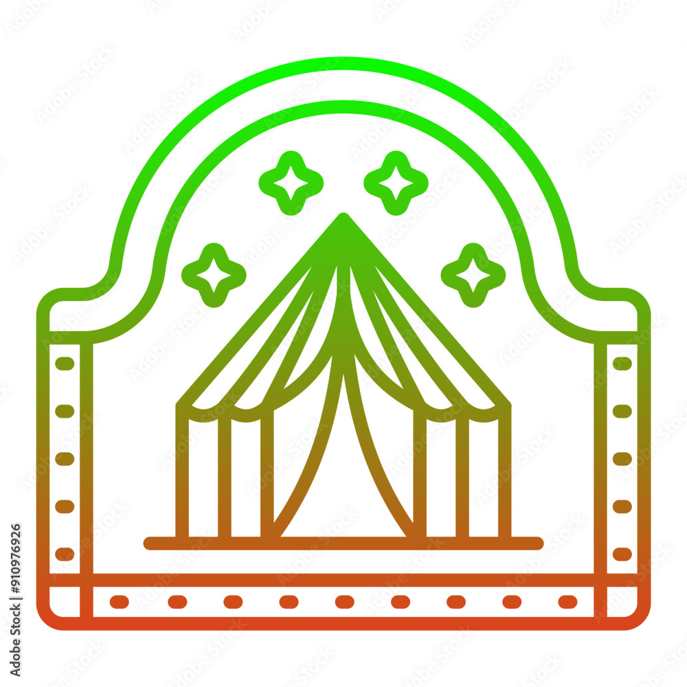 Wall mural tent icon