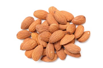 almonds on white background