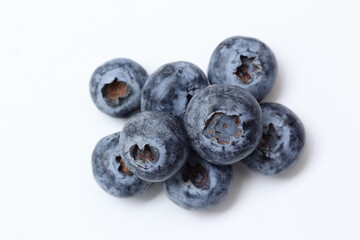 blueberries on white background