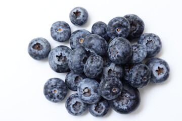 blueberries on white background
