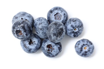 blueberries on a white background