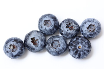 blueberries on a white background