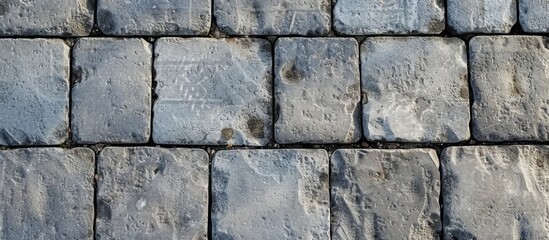 Fototapeta premium A gray sidewalk block pattern with copy space image