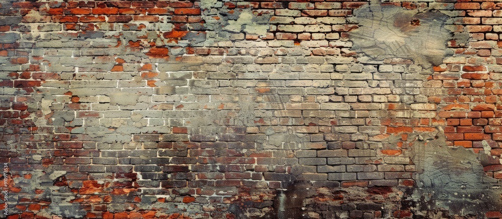Poster old vintage brick wall background with space for text a textured abstract web banner featuring copy 