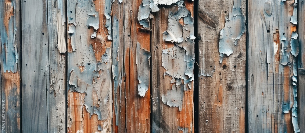 Leinwandbilder old weathered wooden walls have been damaged by termites creating a rustic background design with wo