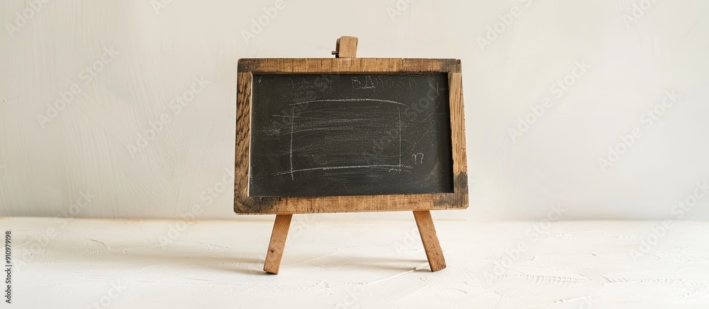 Poster Copy space image of a tiny blackboard against a white backdrop