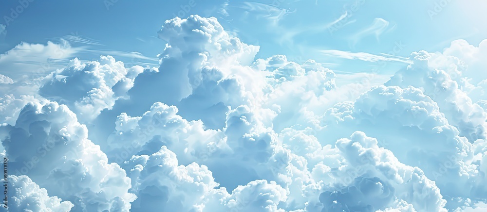 Leinwandbilder cloudscape background with a blue sky filled with white fluffy clouds ideal for a copy space image