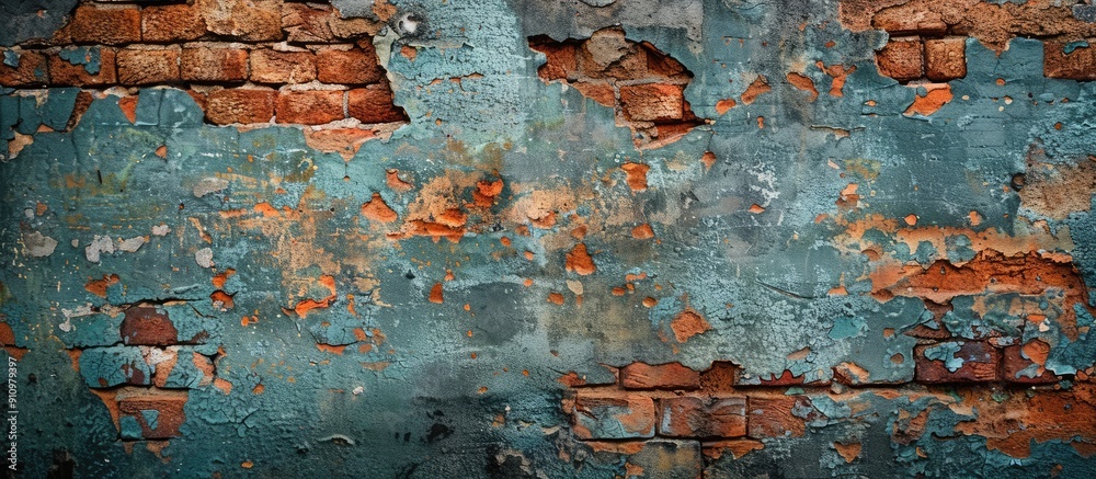 Aufkleber conceptual brick background as a wallpaper texture with concrete copy space image included