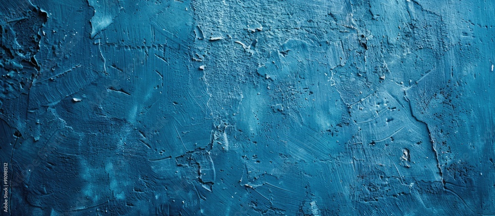 Poster rough blue plaster texture creating an architectural abstract background with copy space image