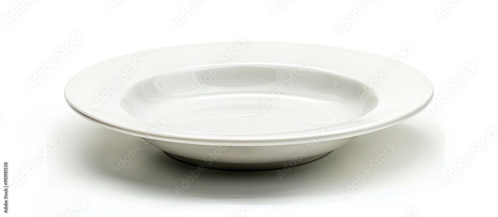 Aufkleber isolated white ceramic plate with copy space image on a white background and clipping path